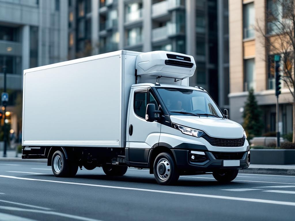 Modern refrigerated delivery van